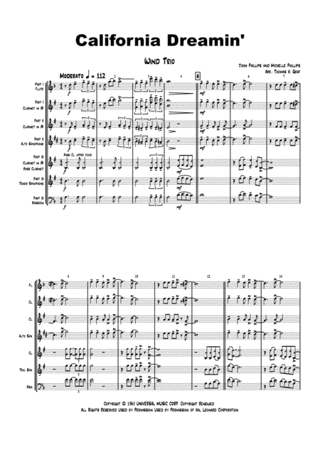 California Dreamin' (arr. Thomas H. Graf)