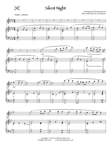 Silent Night - a contemporary arrangement for Flute and Piano (arr. Len Rhodes)