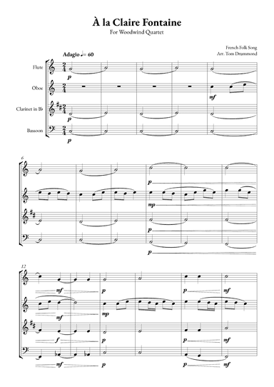 À la Claire Fontaine (arr. Tom Drummond)
