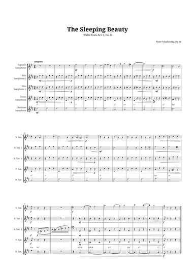 The Sleeping Beauty Waltz for Sax Quintet (arr. Langanho)