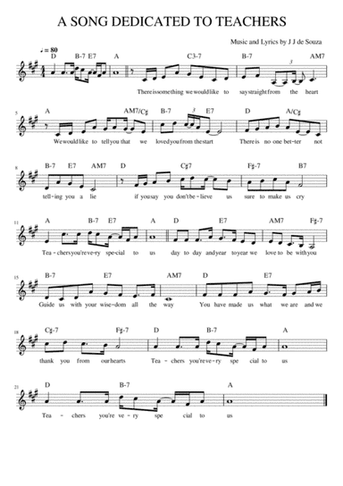 A Song Dedicated To Teachers