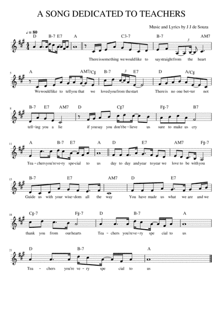 A Song Dedicated To Teachers