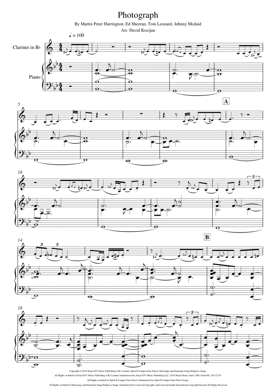 Photograph (arr. David Kocijan)