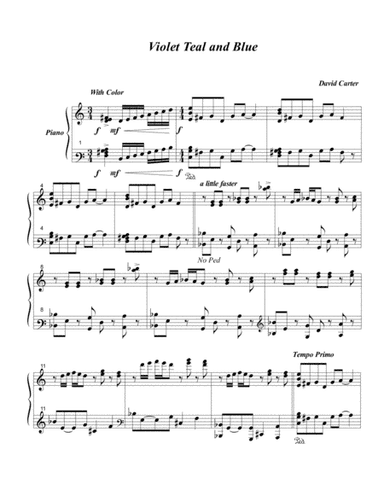 Violet Teal and Blue for Piano