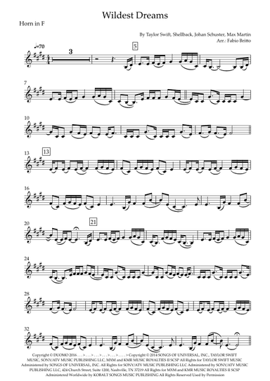Wildest Dreams (arr. Fabio Britto)