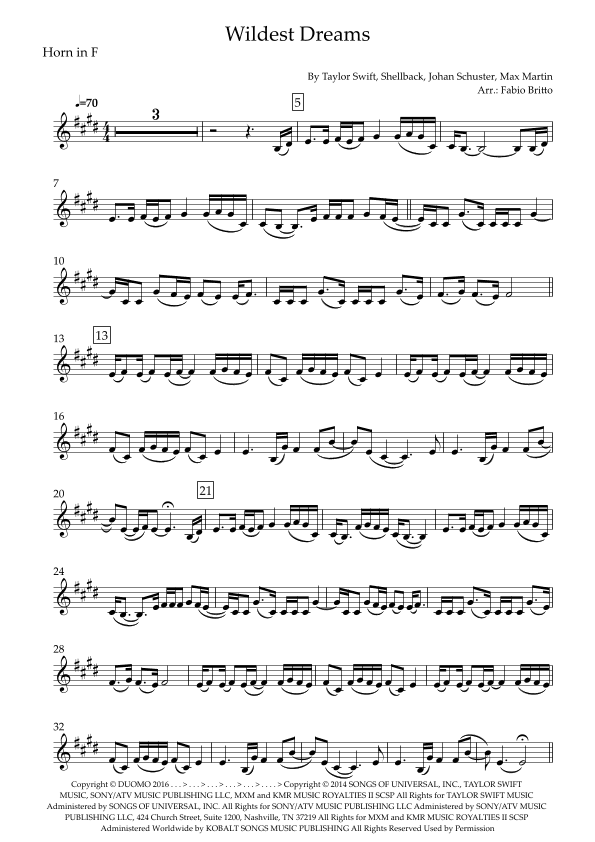 Wildest Dreams (arr. Fabio Britto)