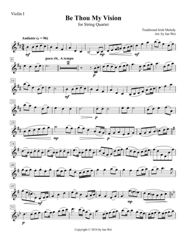 Be Thou My Vision for String Quartet (arr. Ian Wei)