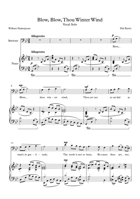 Blow, Blow, Thou Winter Wind - Baritone Solo