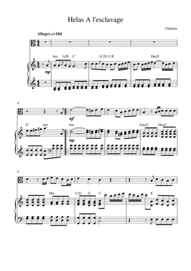 Helas! A l'esclavage (from Le roi malgré lui) (arr. Kaiserin Rebecca)