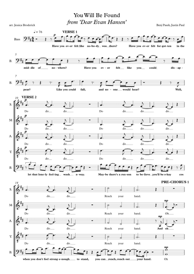 You Will Be Found (arr. Jessica Broderick)