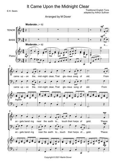 It came upon the midnight clear - Two part choir - TB - Lower Voices (arr. Martin Dover)