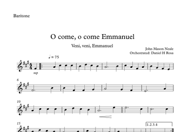 O come, o come Emmanuel - Veni, veni Emmanuel - Christmas Carol - Baritone (arr. Daniel H Rosa)