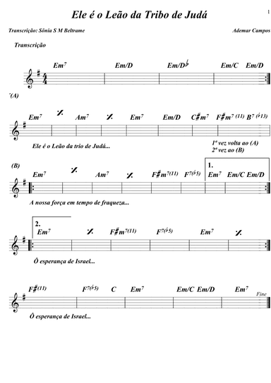 Ele é o Leão da Tribo de Judá (arr. Sônia S M Beltrame)