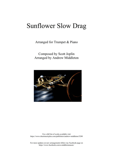 Sunflower Drag arranged for Trumpet in B Flat and Piano (arr. Andrew Middleton)