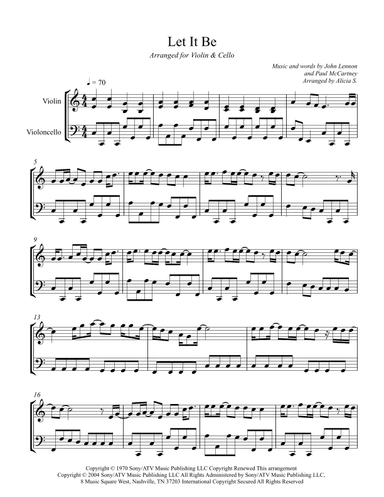 Let It Be (arr. Alicia S.)