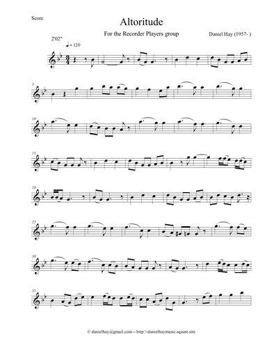 Altoritude (Alto Recorder or other range appropriate instruments.)