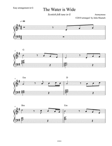 The Water is Wide in G (arr. Julia Muench)