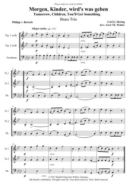 Tomorrow, Children, You'll Get Something (arr. Gert Th. Walter)