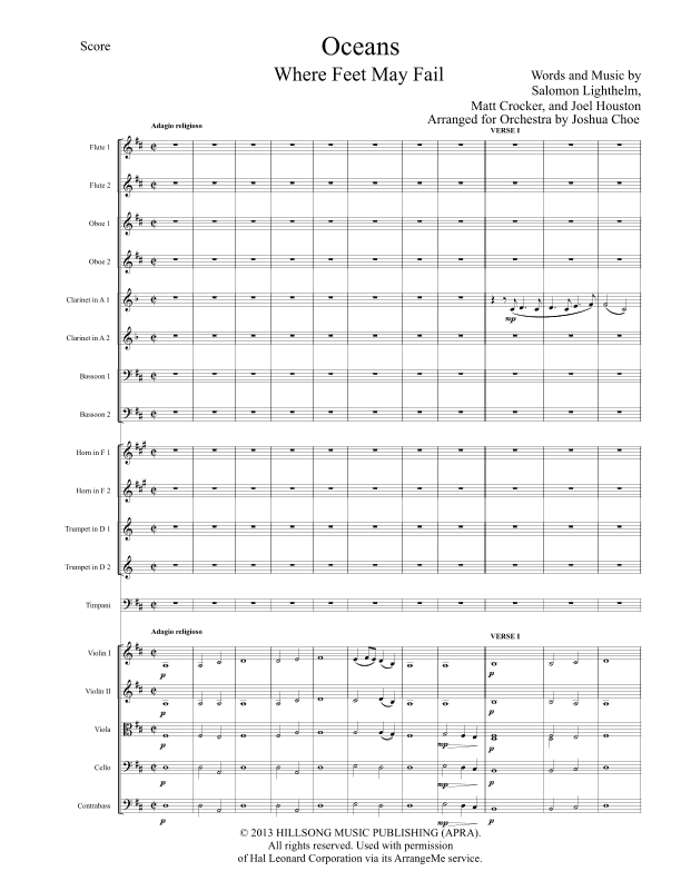 Oceans (where Feet May Fail) (arr. Joshua Choe)