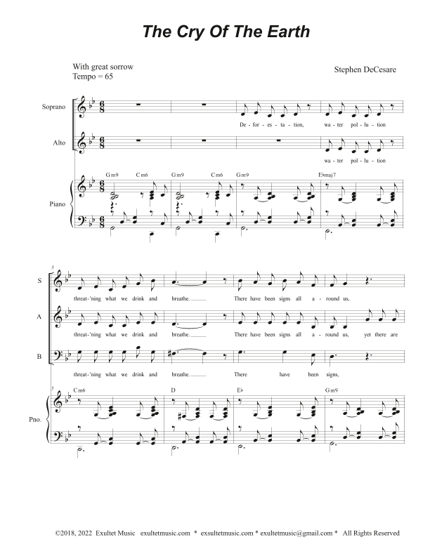 The Cry Of The Earth (Vocal Trio - (SAB)