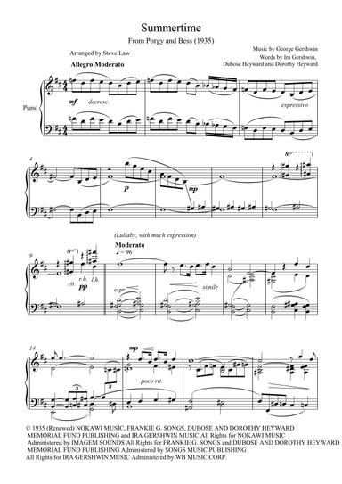 Summertime (arr. Steve Law)