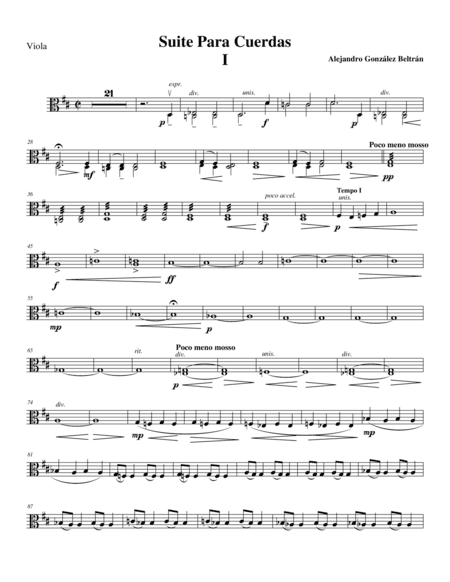 Suite for String Orchestra (Mov I) Viola part