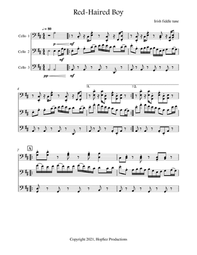 Red-haired Boy - Cello Trio (arr. Phyllis Hopper)