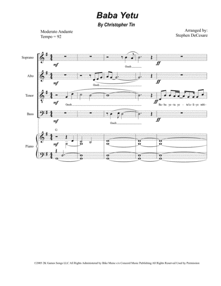 Baba Yetu (arr. Stephen DeCesare)