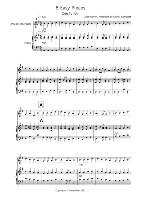8 Pieces for Descant Recorder And Piano (arr. David Burndrett)
