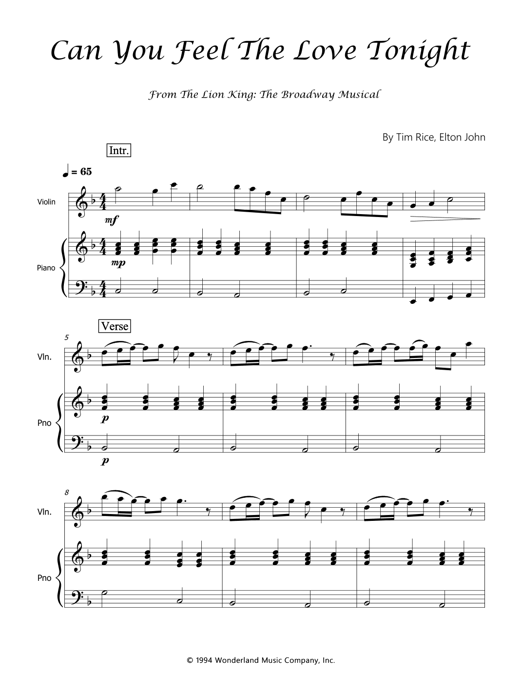 Can You Feel The Love Tonight (arr. Luís Gustavo Rossato)