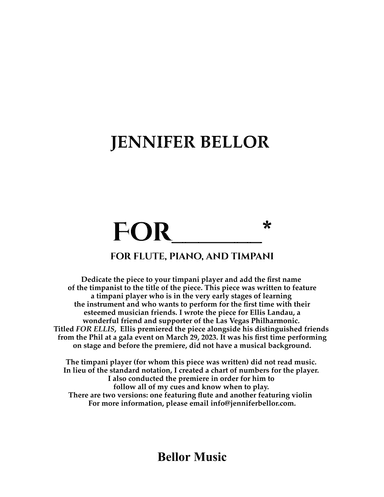 For____* for flute, piano and timpani - dedicated to your timpanist - mixed level