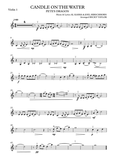 Candle On The Water (arr. Becky Taylor)