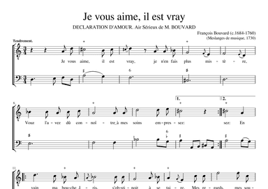 Je vous aime, il est vray (arr. Early Music Scores)