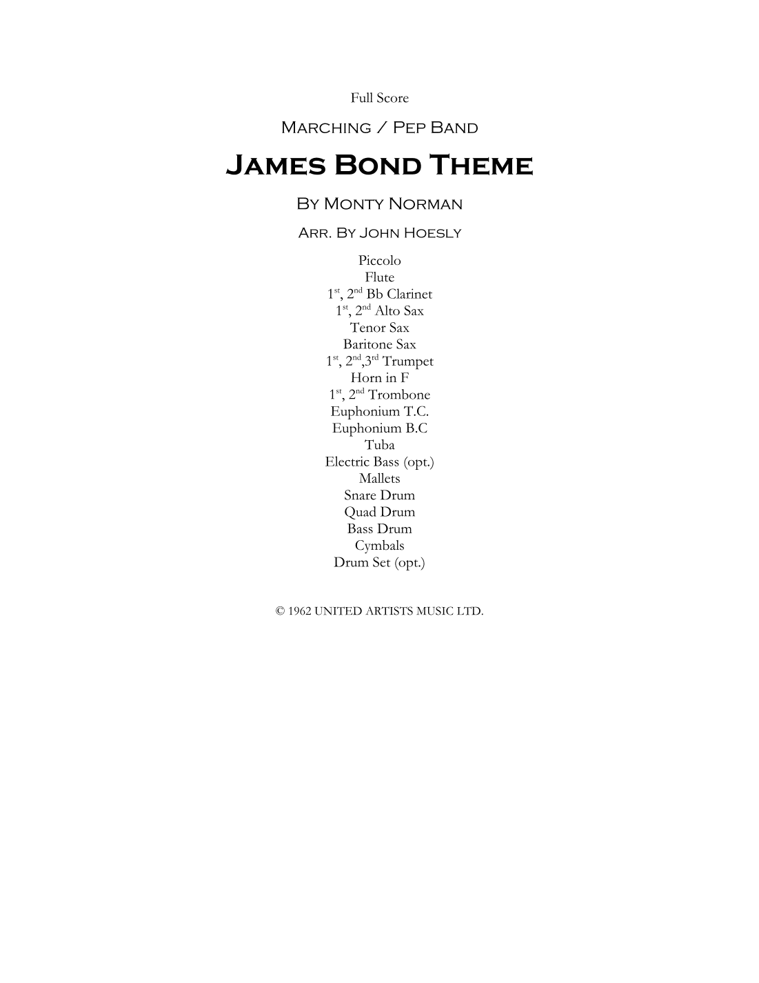 James Bond Theme (arr. John Hoesly)