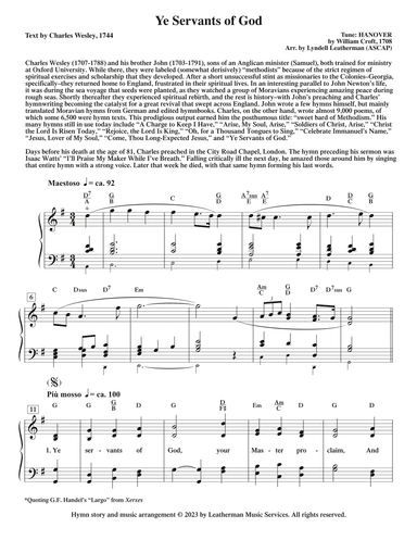 Ye Servants of God (arr. Lyndell Leatherman)