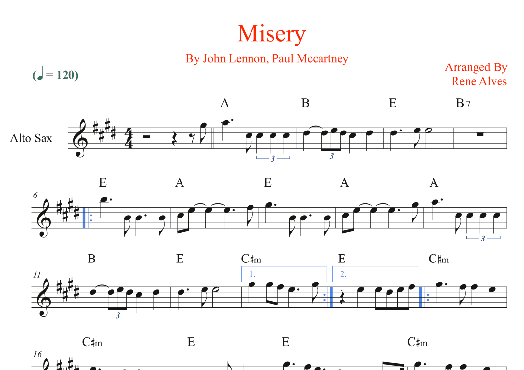 Misery (arr. Rene Alves)