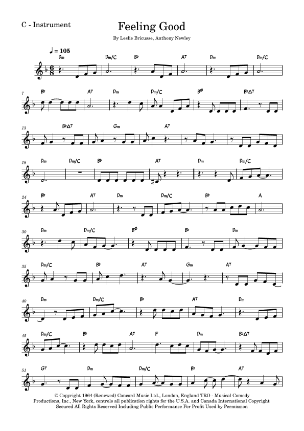 Feeling Good (arr. Fabio Eduardo de Oliveira)