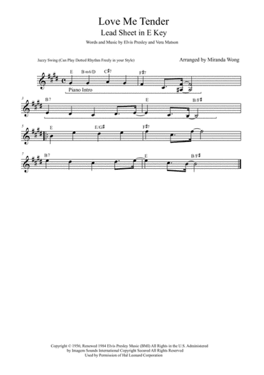 Love Me Tender (arr. Miranda Wong)