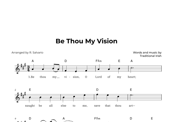 Be Thou My Vision (Key of A Major) (arr. R. Salvario)