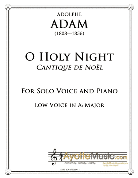 O Holy Night / Cantique de Noel for Low Voice in Ab Major (arr. Benjamin Ayotte)