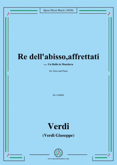 Verdi-Re dell'abisso,affrettati(Invocation Aria),,in c minor,for Voice and Piano (arr. MSM)
