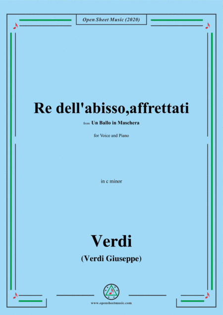Verdi-Re dell'abisso,affrettati(Invocation Aria),,in c minor,for Voice and Piano (arr. MSM)