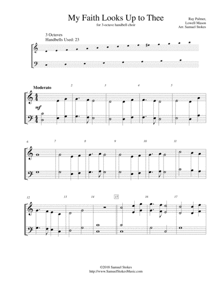 My Faith Looks Up to Thee - for 3-octave handbell choir (arr. Samuel Stokes)