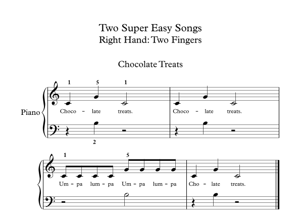 Two Super Easy Songs: Chocolate Treats and Half Past Three (arr. Suzan Beyazit)