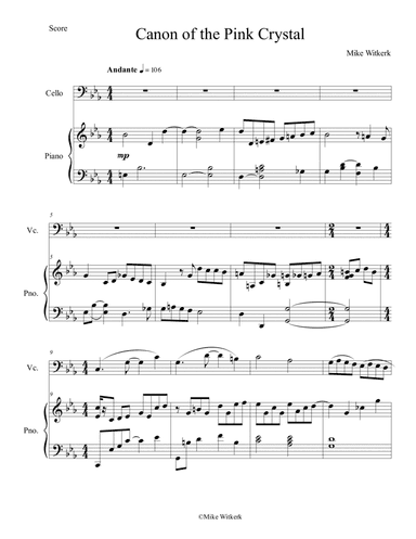 Mike Witkerk - Canon of the Pink Crystal (Cello and Piano)