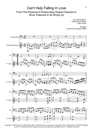 Can't Help Falling In Love (arr. Guilherme Facchetti)