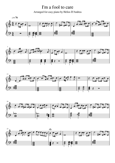 I'm A Fool To Care (arr. Helios D'Andrea)