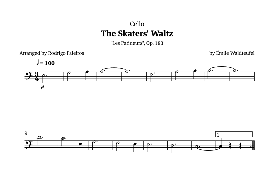 The Skaters Waltz (for beginners) (arr. Rodrigo Faleiros)