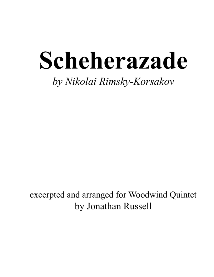 Scheherazade (Rimsky-Korsakov) arranged for Woodwind Quintet (arr. Jonathan Russell)