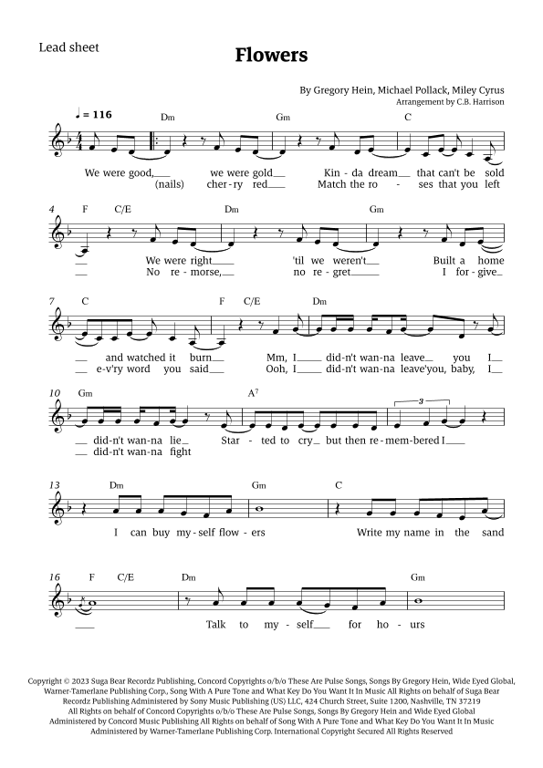 Flowers (arr. C. B. Harrison)